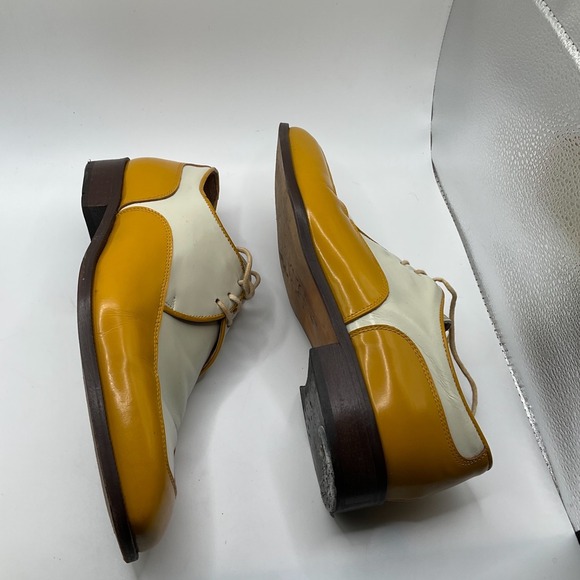 Emilio Franco Cosimo Vintage Two-Tone Dress Shoes‎ Yellow Cream Rockabilly 8.5